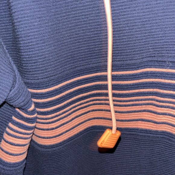 Briercreek Hooded Women’s Pullover Navy Top Orange Stripe 1/4 Zip. Pockets. 2X - Picture 5 of 6